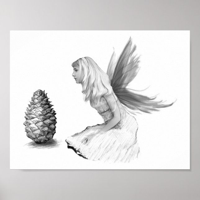 Pine Tree Fairy with Pine Cone Poster (Front)