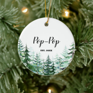Pine Tree First Christmas as a Grandparent Ceramic Ornament