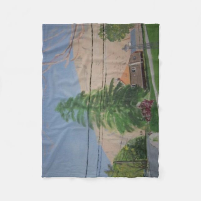 Pine Tree Fleece Blanket, Small (Front)