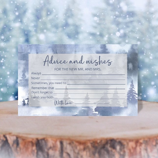 Pine Tree Forest Advice and Wishes Bridal Shower Enclosure Card (Creator Uploaded)