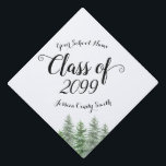 Pine Tree Forest Custom School and Class Year Graduation Cap Topper<br><div class="desc">Pine Tree Forest Custom School and Class Year Graduation Cap Topper</div>