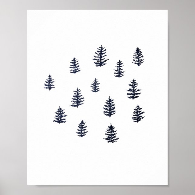 Pine Tree Forest Illustration Art Poster (Front)