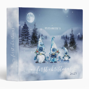 Pine Tree Forest,Landscape,Blue Gnomes 3 Ring Binder