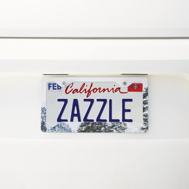 Pine tree forest license plate frame (On Car)