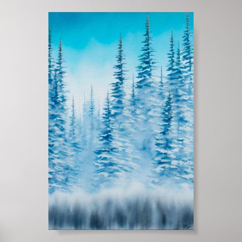 Pine tree forest poster