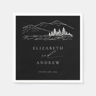 Pine Tree Forest Rustic Mountains Wedding Napkins