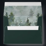 Pine Tree Forest Rustic Watercolor Themed Wedding Envelope<br><div class="desc">Design features a woodsy evergreen pine tree watercolor background inside. Design also features a modern typography layout with elegant fonts. Outside features a dark or hunter green shade. You can change the outside color to your choice but keep in mind that if you change the color to a light shade,...</div>