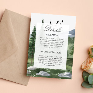 Pine Tree Forest Themed Wedding Enclosure Card