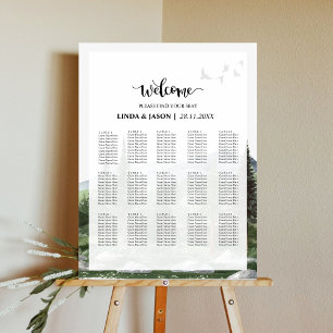 Pine Tree Forest Themed Wedding Seating Chart Foam Board