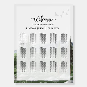Pine Tree Forest Themed Wedding Seating Chart Foam Board