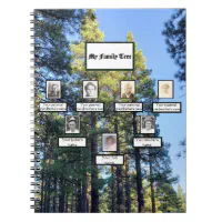 Pine Tree Forest Three Generation Family Tree Notebook