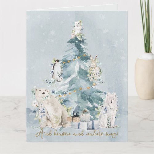 Pine Tree Forest Watercolor Christmas  Card