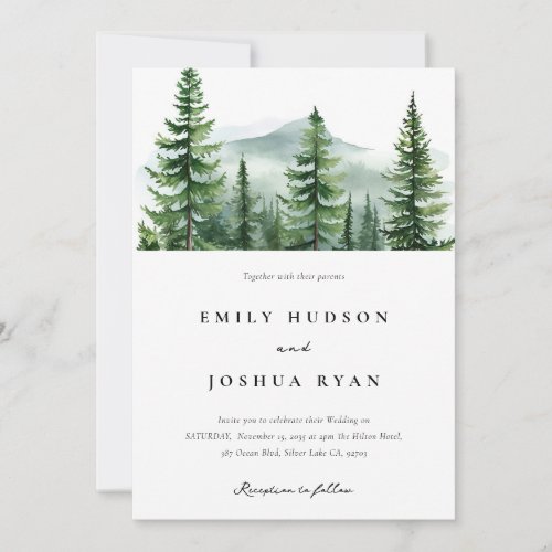 Pine Tree Forest Wedding Invitation