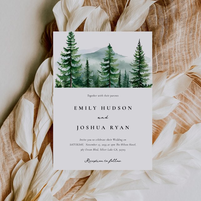 Pine Tree Forest Wedding Invitation (Creator Uploaded)