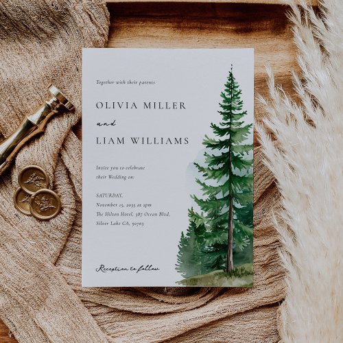 Pine Tree Forest Wedding Invitation
