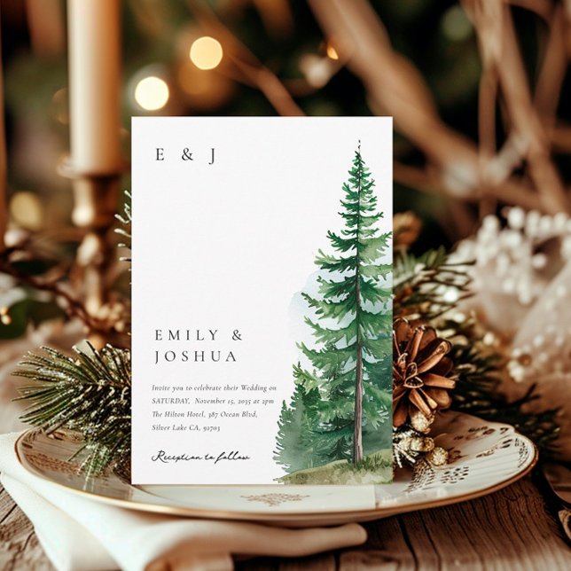 Pine Tree Forest Wedding Invitation (Creator Uploaded)