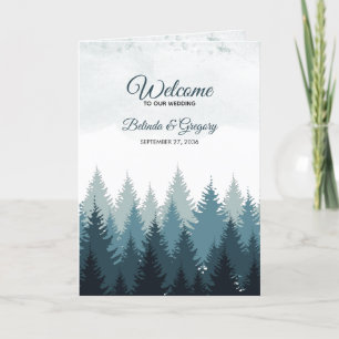 Pine Tree Forest Wedding Order of Service Program