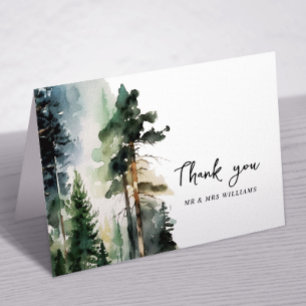 Pine Tree Forest Wedding Thank You Card