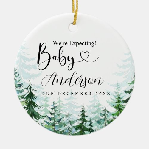 Pine Tree Forest Were Expecting Parents Ornament