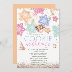 Pine Tree Gingerbread Cookies Stars Christmas Invitation