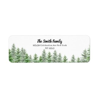 Pine Tree Greenery Wedding Return Address Label