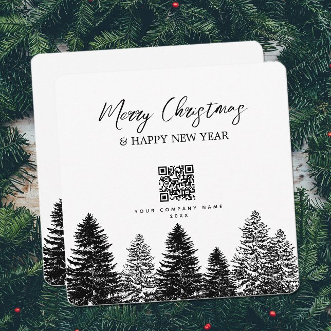 Pine Tree Holiday Corporate Business QR Code  (Creator Uploaded)