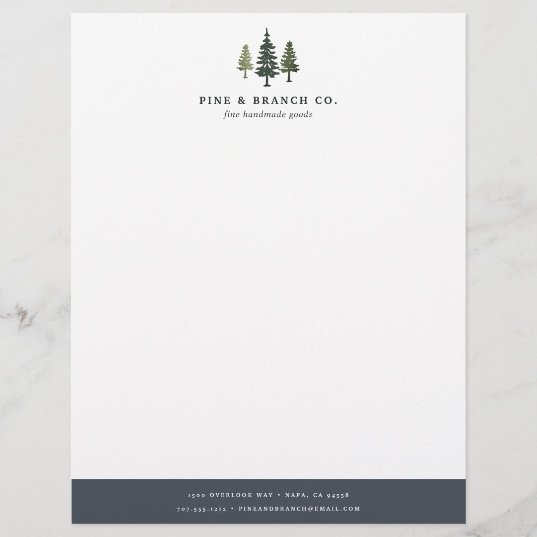 Pine Tree Logo Letterhead Zazzle