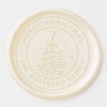Pine Tree Merry Christmas Holiday Wax Seal Sticker<br><div class="desc">Simple round wax seal sticker with winter pine tree and "Merry Christmas" script.</div>
