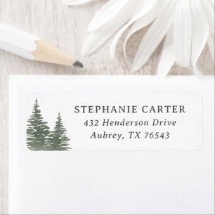 Pine Tree Mountain Baby Shower Return Address Label