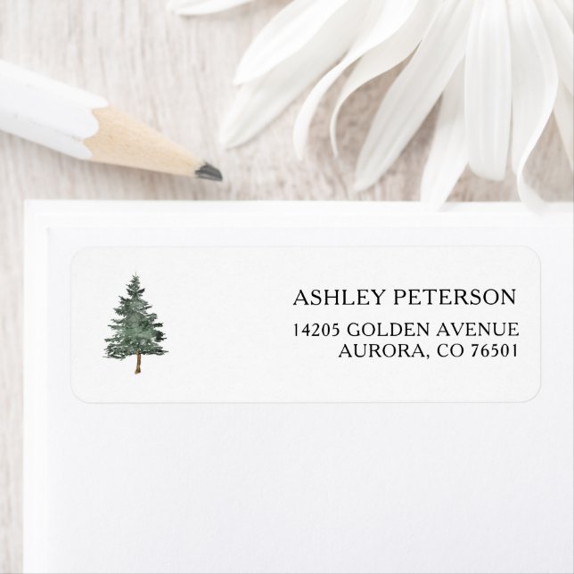 Pine Tree Mountain Bridal Shower Address Label (Insitu)