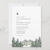 Pine Tree Mountain Forest Mountain Wedding Invitation (Front)