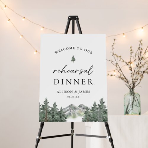 Pine Tree Mountain Rehearsal Dinner Welcome Sign
