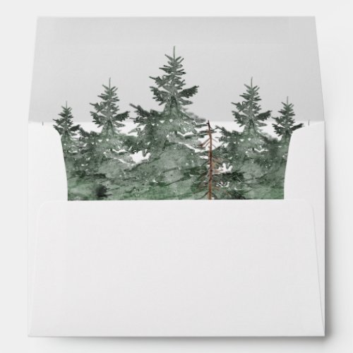 Pine Tree Mountain Wedding Address Envelope