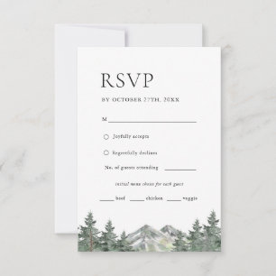 Pine Tree Mountain Wedding Menu Choice RSVP