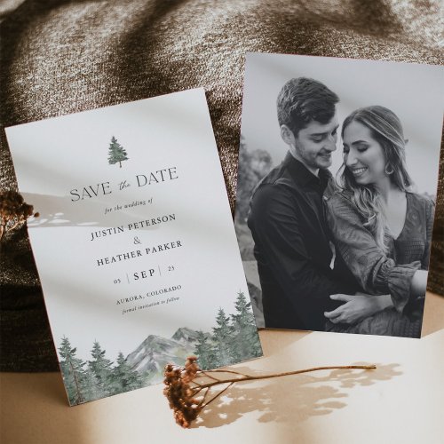 Pine Tree Mountain Wedding Photo Save The Dates Save The Date