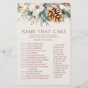 Pine Tree Name That Cake Bridal Shower Game Stationery