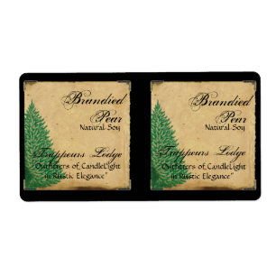 Pine Tree on Parchment Candle Label