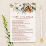 Pine Tree Pass The Prize Bridal Shower Game  Stationery<br><div class="desc">This is a Winter Pine Tree Floral Pass The Prize Bridal Shower Game.

*Pass The Prize - Follow the directions as the host reads the poem aloud. Whoever holds the prize at the end,  wins!</div>