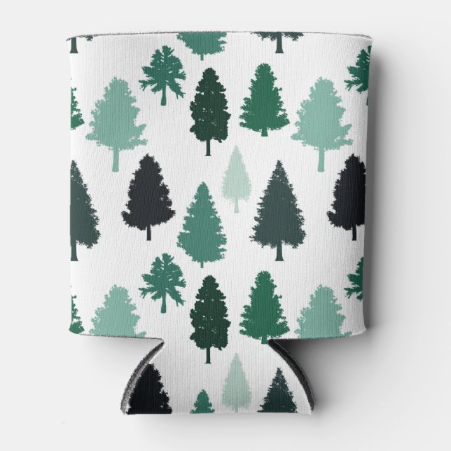 Pine Tree Pattern Green Can Cooler (Front)