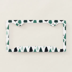 Pine Tree Pattern Green License Plate Frame