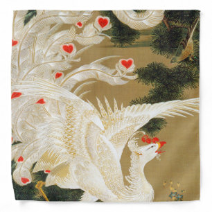 Pine Tree & Phoenix (Love Heart Phoenix), Jakuchu Bandana