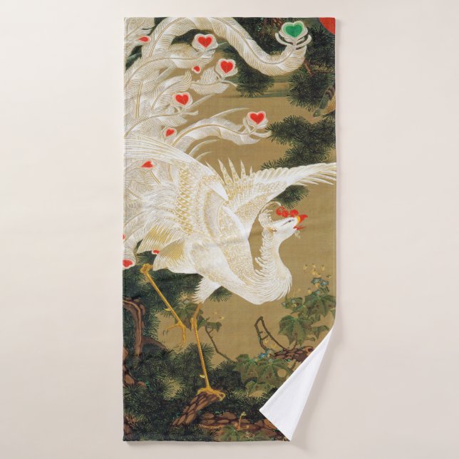 Pine Tree & Phoenix (Love Heart Phoenix), Jakuchu Bath Towel (Bath Towel)