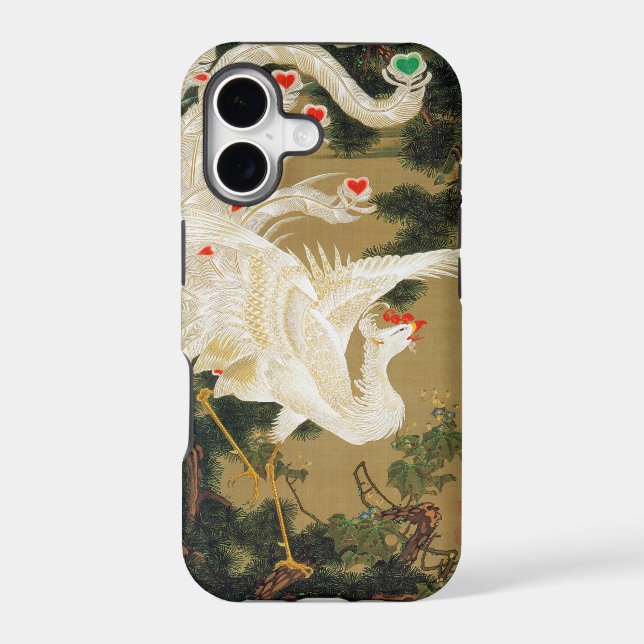 Pine Tree & Phoenix (Love Heart Phoenix), Jakuchu Case-Mate iPhone Case (Back)