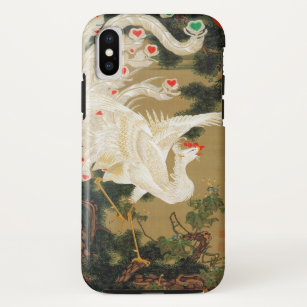 Pine Tree & Phoenix (Love Heart Phoenix), Jakuchu iPhone X Case