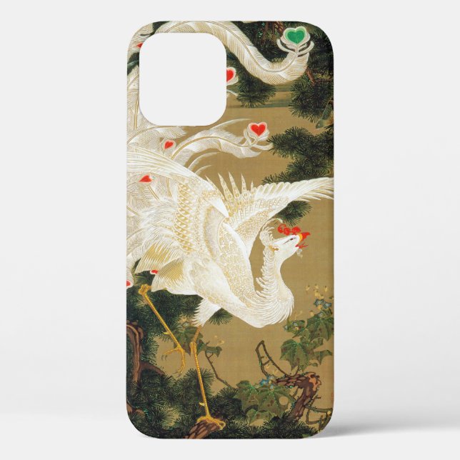 Pine Tree & Phoenix (Love Heart Phoenix), Jakuchu Case-Mate iPhone Case (Back)