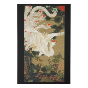Pine Tree & Phoenix (Love Heart Phoenix), Jakuchu Faux Canvas Print