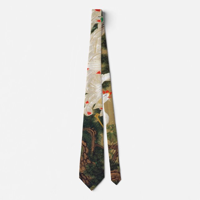 Pine Tree & Phoenix (Love Heart Phoenix), Jakuchu Neck Tie (Front)