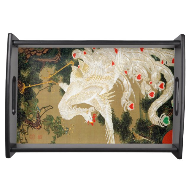 Pine Tree & Phoenix (Love Heart Phoenix), Jakuchu Serving Tray (Front)