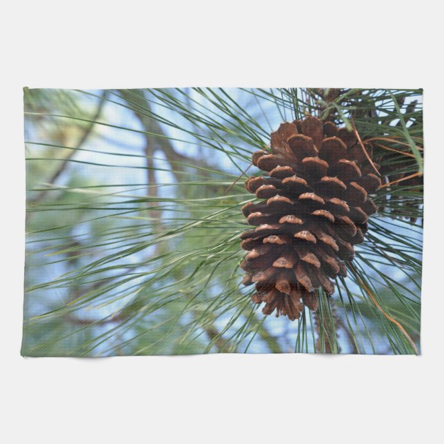 Pine tree pine cone kitchen towel (Horizontal)