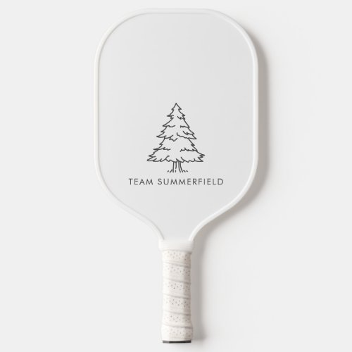 Pine Tree Plaid Rustic Family Name Pickleball Paddle